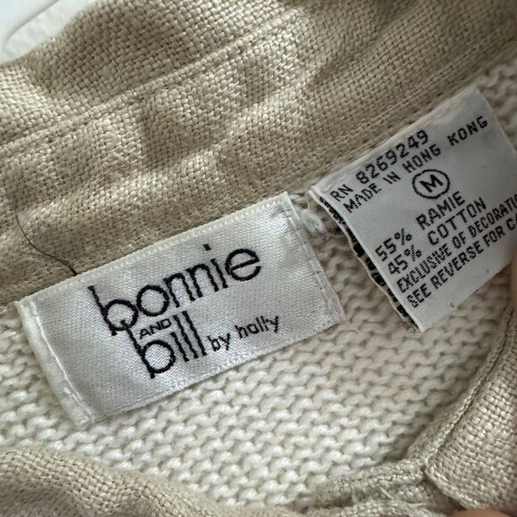 Vintage Bonnie and Bill by Holly Geometric Pattern Collared Sweater M - Picture 5 of 6